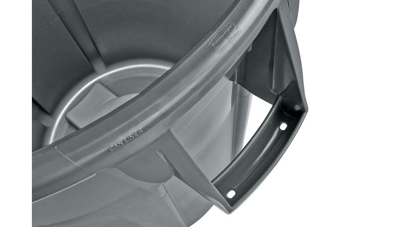 Rubbermaid BRUTE Müllcontainer – Kunststoff (PP), rund – grau – Anti-Fingerprint, Anti-Rutsch-Basis