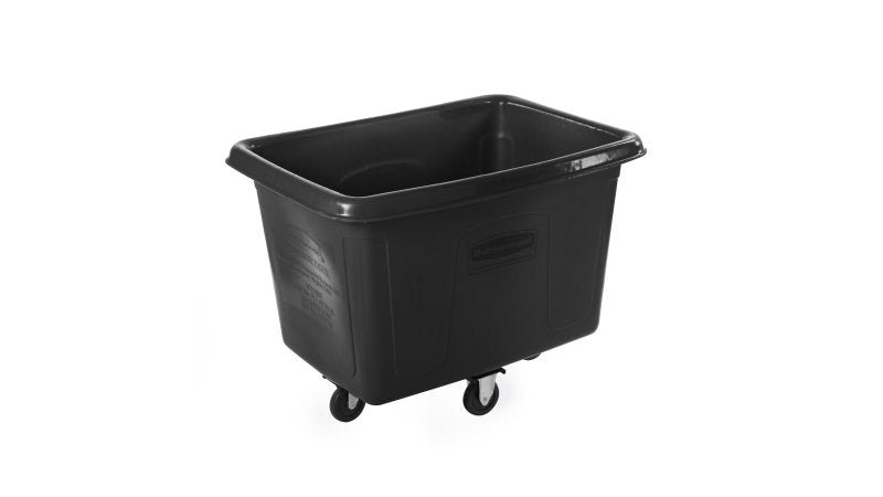 Rubbermaid Cube Truck Transportwagen 0,4 m³ – 4 Rollen, 226,8 kg Traglast, schwarz, B 1121 × H 826 × T 787 mm
