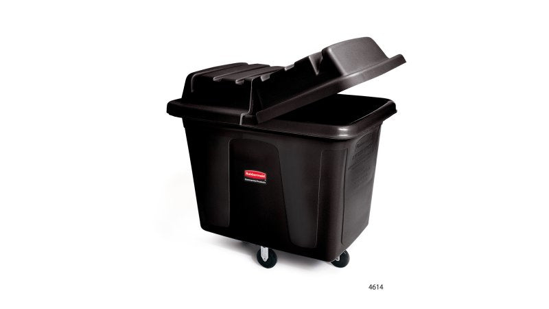 Rubbermaid Cube Truck Transportwagen 0,4 m³ – 4 Rollen, 226,8 kg Traglast, schwarz, B 1121 × H 826 × T 787 mm