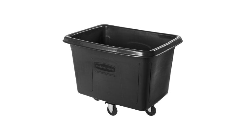 Rubbermaid Cube Truck Transportwagen 0,4 m³ – 4 Rollen, 226,8 kg Traglast, schwarz, B 1121 × H 826 × T 787 mm