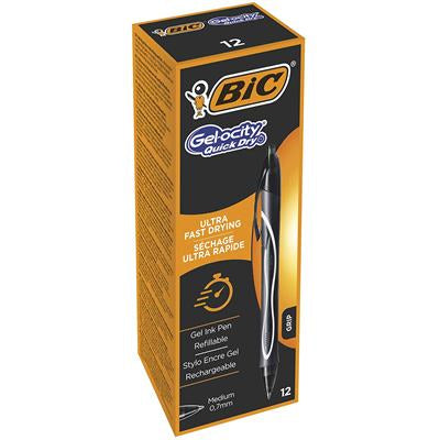 BIC Gelschreiber, Druckmechanik – Schwarz, Spitze 0,7 mm, nachfüllbar, 12er-Set