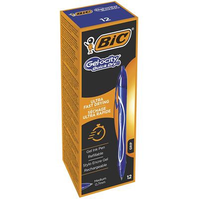 BIC Gel-ocity Quick Dry Gelschreiber – blau, 0,7 mm, schnelltrocknend, Druck, nachfüllbar