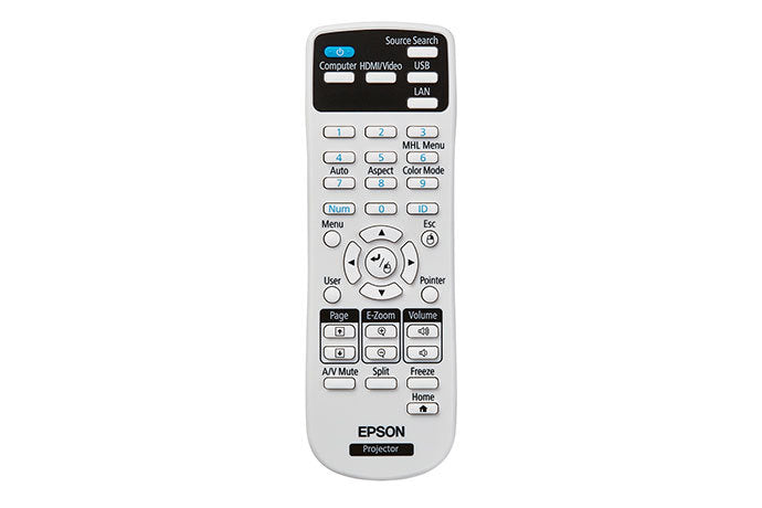 Epson Projektor-Fernbedienung, schwarz, weiss, für Home Cinema 1080, Home Cinema 880, Home Cinema 1060