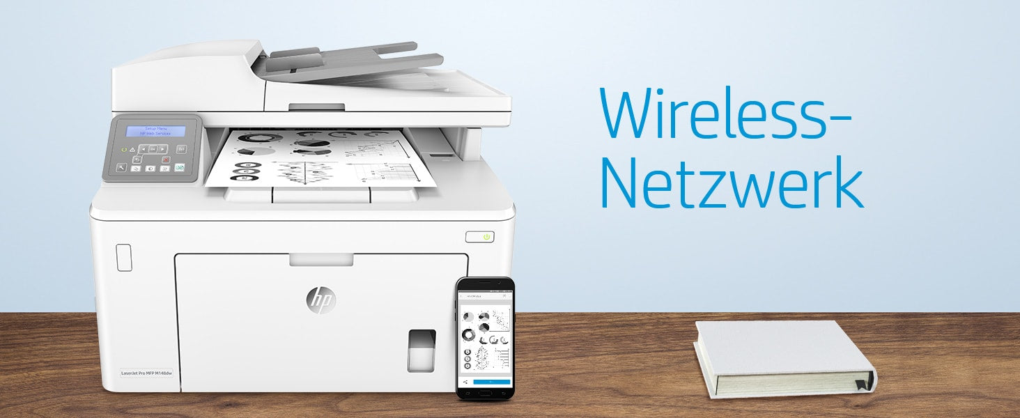 HP LaserJet Pro MFP M148dw – SW-Laser-Multifunktionsdrucker, A4, 3-in-1, Duplex, ADF, WLAN/LAN, AirPrint