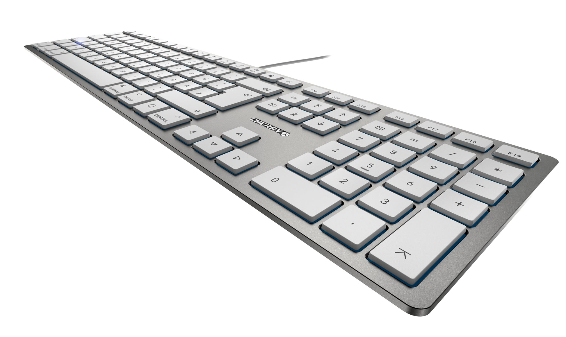CHERRY KC 6000 Slim – Tastatur, kabelgebunden (USB), UK-Layout (EN), Fullsize (mit Ziffernblock) – für macOS