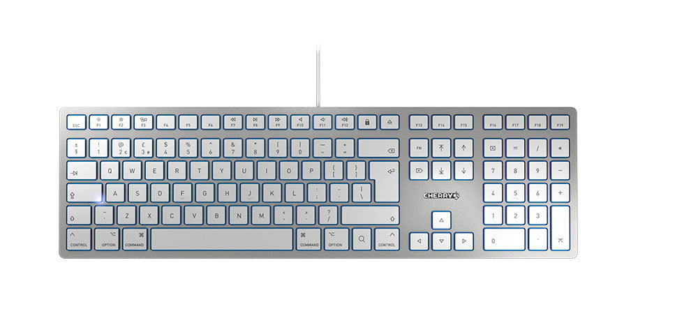 CHERRY KC 6000 Slim – Tastatur, kabelgebunden (USB), UK-Layout (EN), Fullsize (mit Ziffernblock) – für macOS