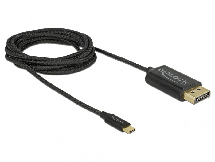 DeLOCK USB-C auf DisplayPort Kabel DP 1.2 4K 60 Hz – 2 m – für Geräte mit USB-C (DisplayPort Alt Mode)