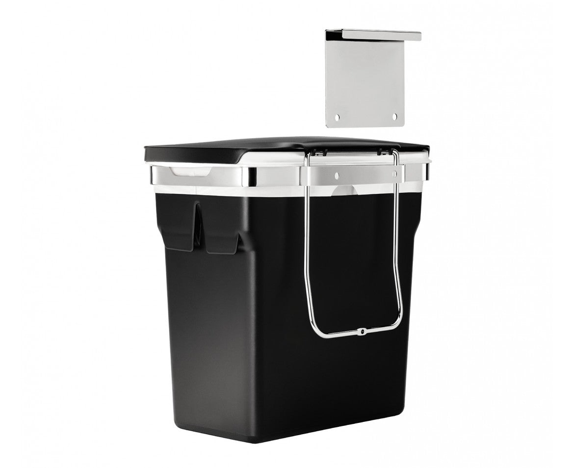 Simplehuman Wandabfallbehälter – 10 l – Kunststoff, rechteckig – schwarz – mit Innenkübel, mit Deckel – Wandmontage