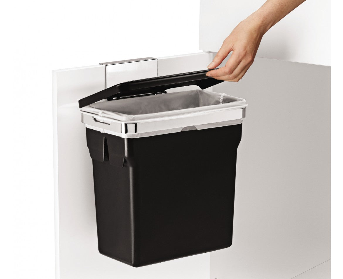 Simplehuman Wandabfallbehälter – 10 l – Kunststoff, rechteckig – schwarz – mit Innenkübel, mit Deckel – Wandmontage