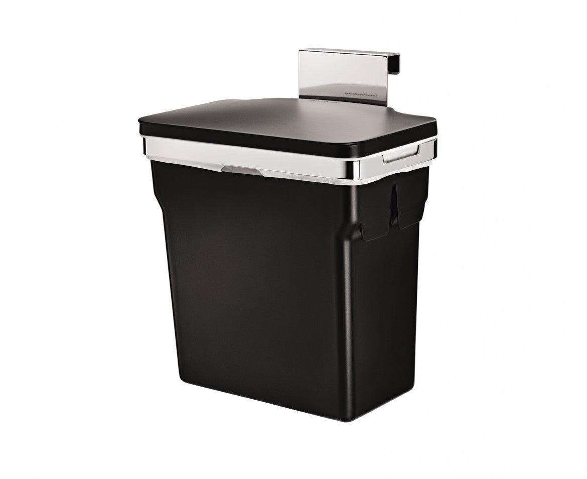 Simplehuman Wandabfallbehälter – 10 l – Kunststoff, rechteckig – schwarz – mit Innenkübel, mit Deckel – Wandmontage