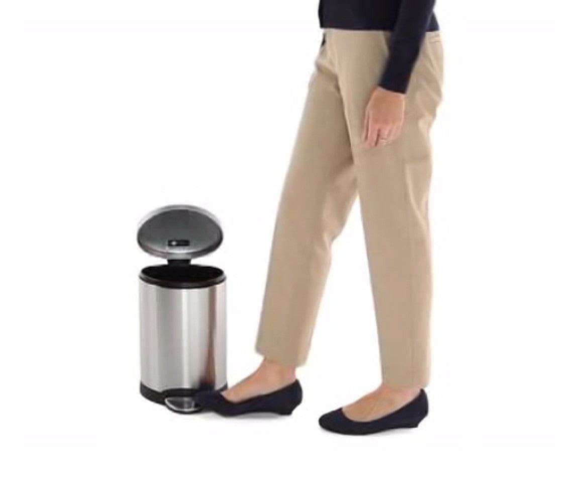 simplehuman Treteimer CW1834CB – 6 l – Edelstahl, rund – Anti-Fingerprint, mit Innenkübel