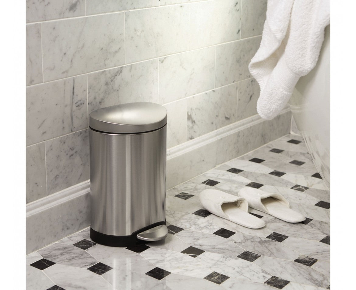 simplehuman Treteimer CW1834CB – 6 l – Edelstahl, rund – Anti-Fingerprint, mit Innenkübel