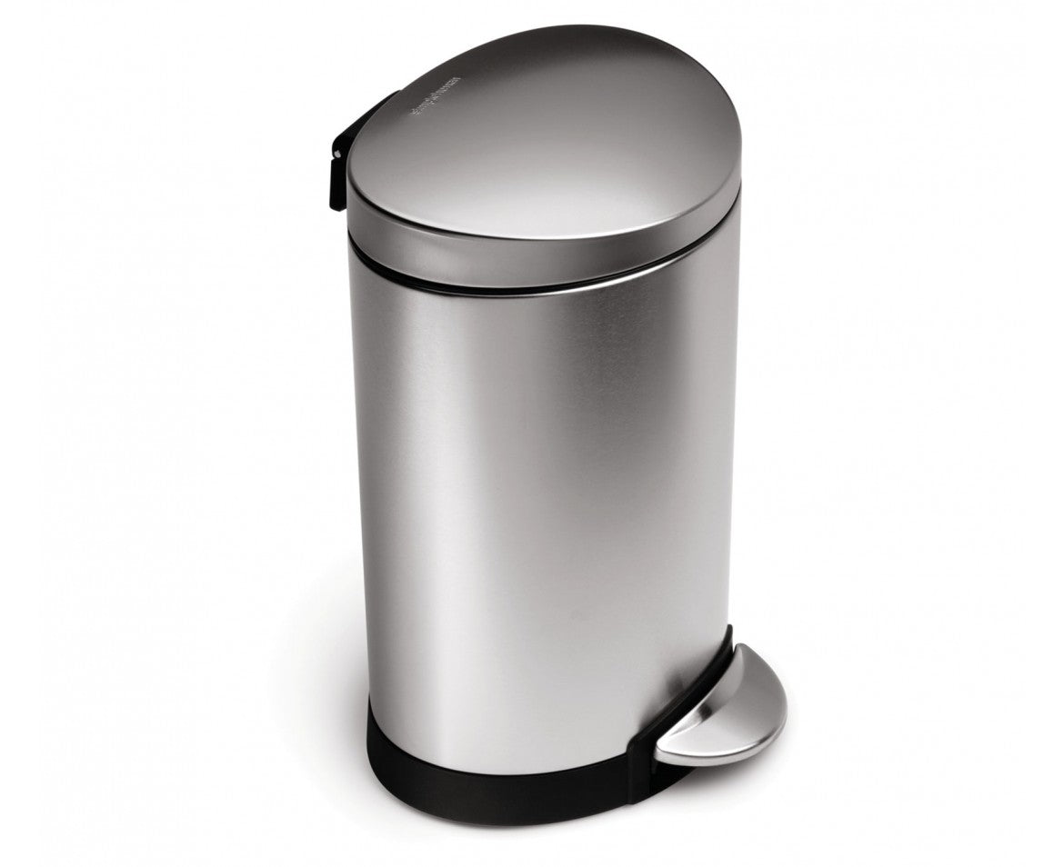 simplehuman Treteimer CW1834CB – 6 l – Edelstahl, rund – Anti-Fingerprint, mit Innenkübel