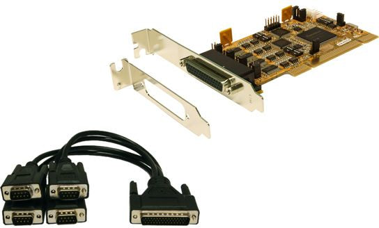 EXSYS EX-42374 PCI Adapterkarte – 4× RS-232/422/485, 4× 9-Pin D-Sub mit Octopus-Kabel, für PC