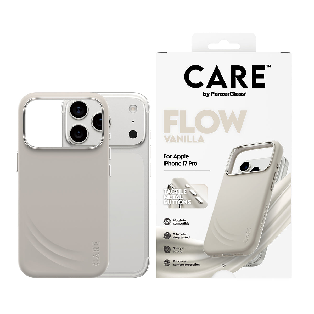 PanzerGlass Backcover FLOW – für Apple iPhone 17 Pro – gelb – Silikon – MagSafe-kompatibel