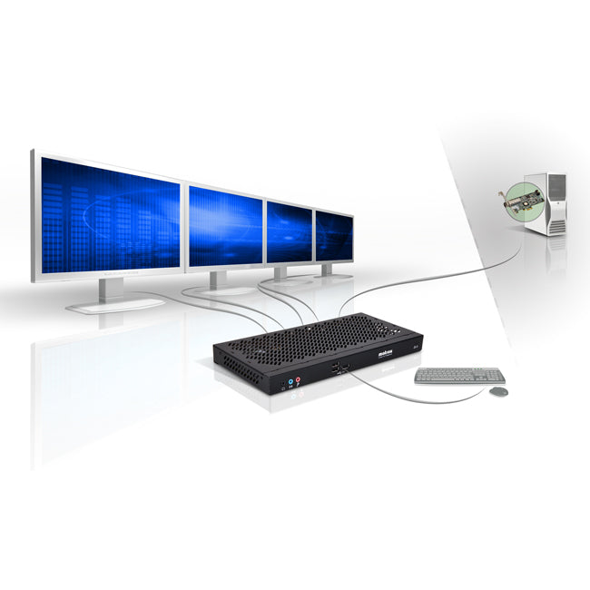 Matrox EXTIO F2408 – KVM-Extender, PCIe x1, 4× DisplayPort/4× DVI, 5× USB, 1 GB