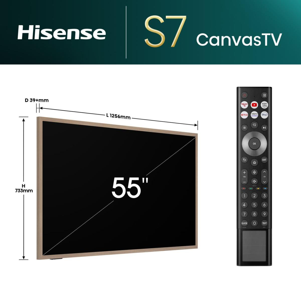 Hisense S7NQ 55" TV – 4K UHD – QLED – VIDAA 7 – 120 Hz – HDR10+