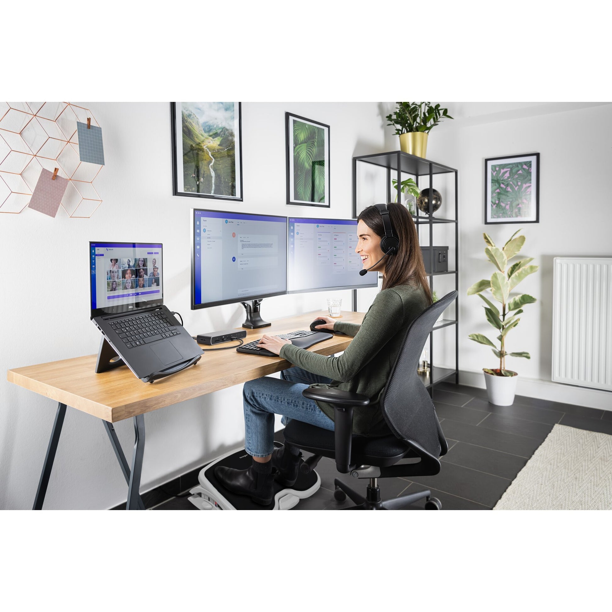 Kensington One Touch SmartFit – Monitorarm, 2 Monitore, Tischklemme, bis 34", VESA 75 × 75/100 × 100 mm, 9 kg