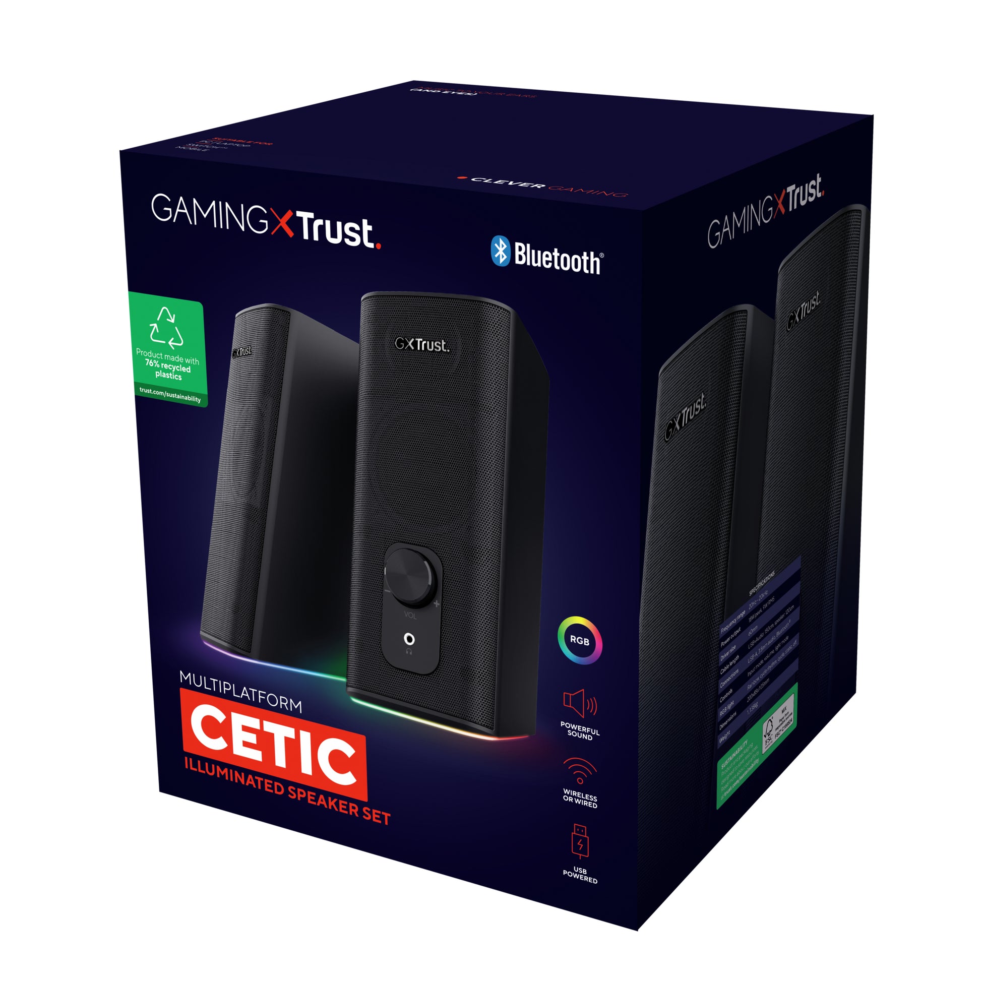 Trust GXT 612 Cetic – PC-Lautsprecher – 2.0, 18 W, 3,5 mm, Schwarz