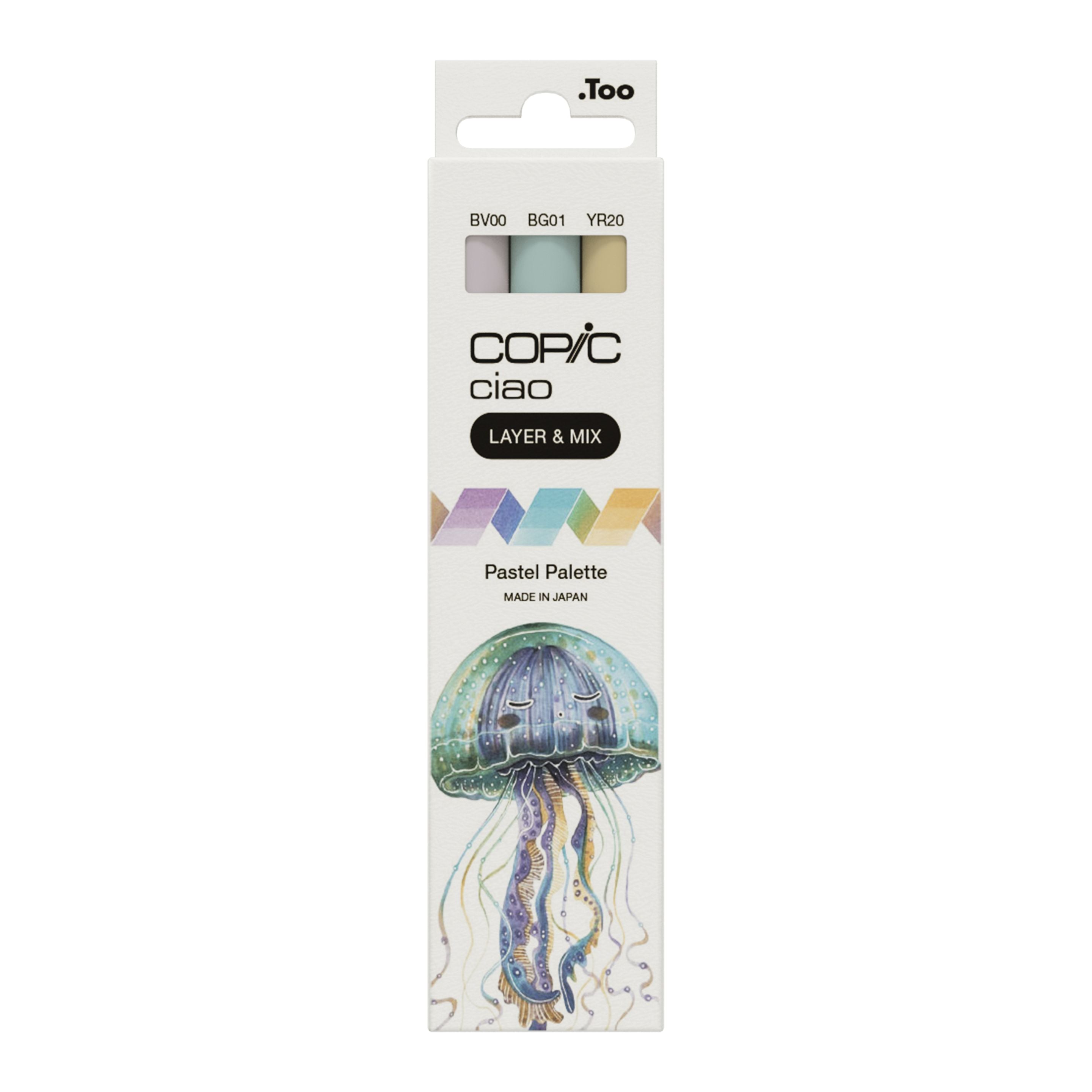 Copic Ciao Pinselstift, Doppelspitze – Kombi (Pinsel + Keil), alkoholbasiert, 3 Farben