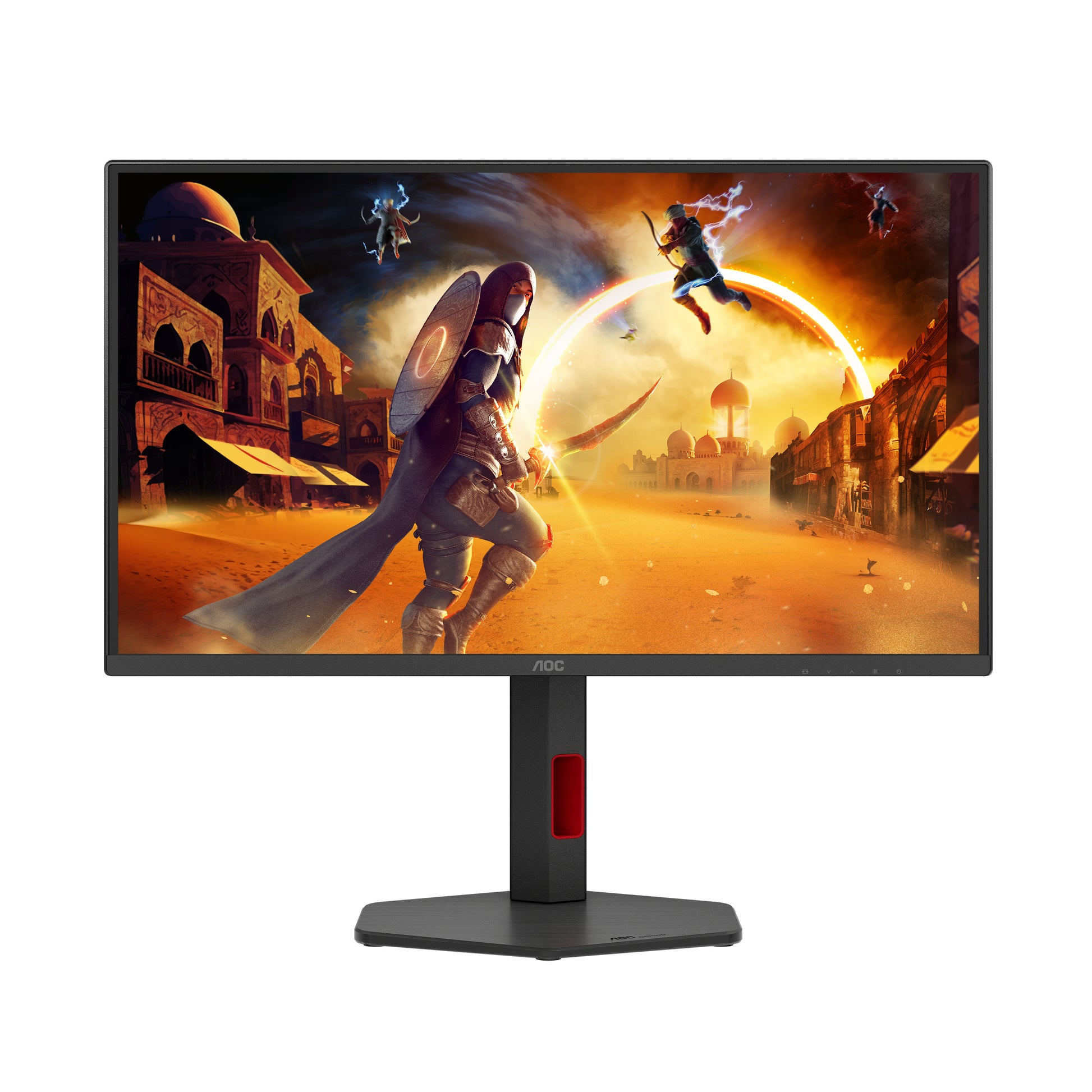 AOC Q25G4SR – Monitor, 24,5" 2560 × 1440 (WQHD), IPS, 300 Hz, Adaptive Sync, Lautsprecher, Rot