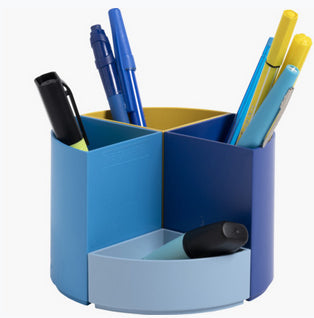 Exacompta BeeBlue The Quarter Stifteköcher – 4 Fächer, für A4+, modulierbar, mehrfarbig, Kunststoff
