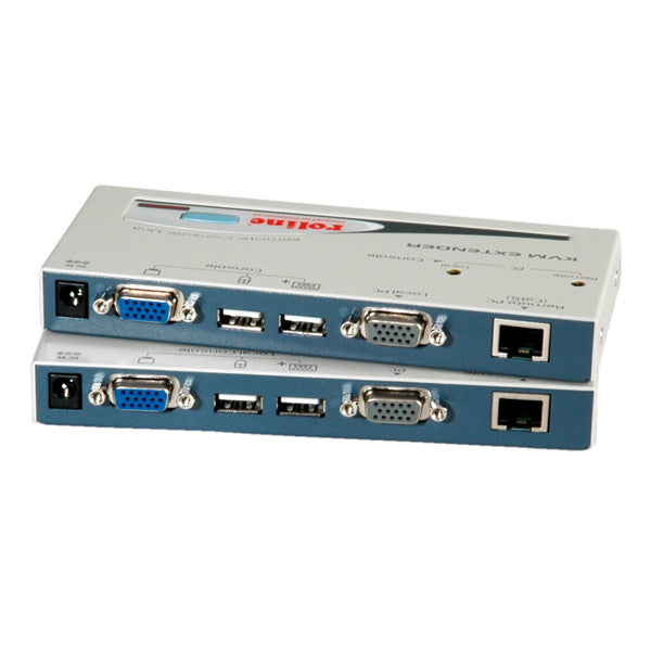 ROLINE KVM-Extender VGA/USB zu RJ-45 – bis 150 m, 1024 × 768 – für VGA-Monitor und USB-Tastatur/Maus