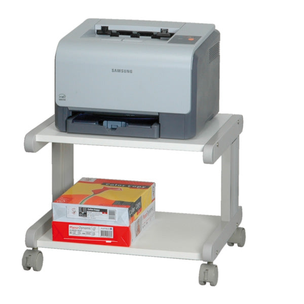 ROLINE Laptop-/Gerätewagen, 46 × 39 cm, 30 kg, lichtgrau/weiss, Metallgestell, 4 Rollen (2 feststellbar)