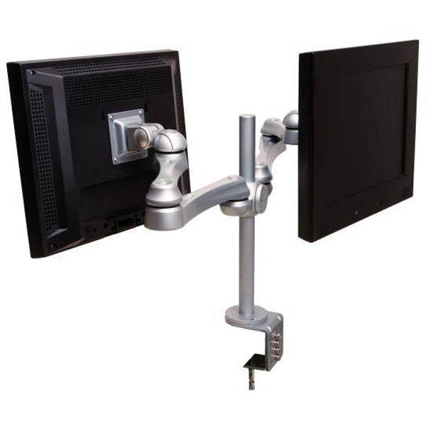 ROLINE Monitorarm Tischhalterung – 2 Monitore – VESA 75×75/100×100 mm – bis 8 kg/Monitor – Silber