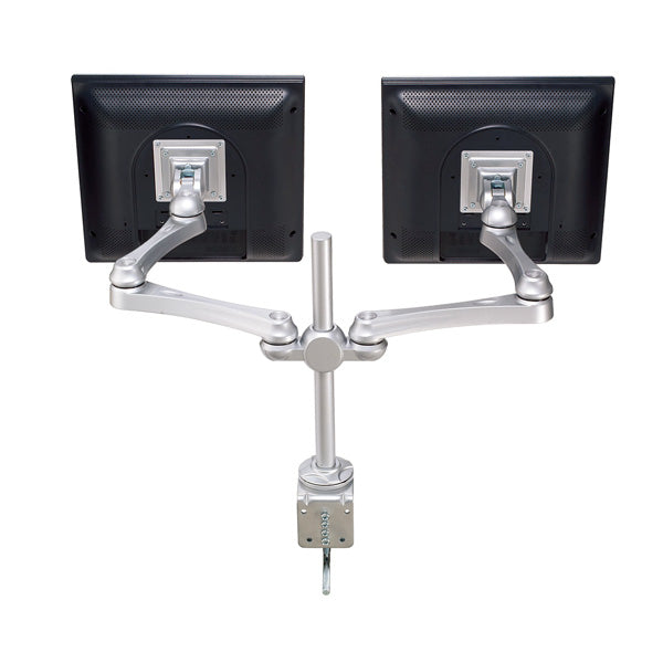 ROLINE Monitorarm Tischhalterung – 2 Monitore – VESA 75×75/100×100 mm – bis 8 kg/Monitor – Silber