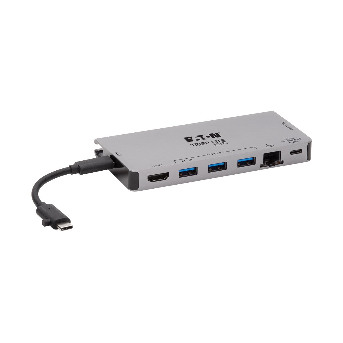 Tripp Lite U442-DOCK5D-GY Dockingstation – USB-C, 1× HDMI, 3× USB-A, 1× USB-C, 100 W PD, GbE, SD/microSD