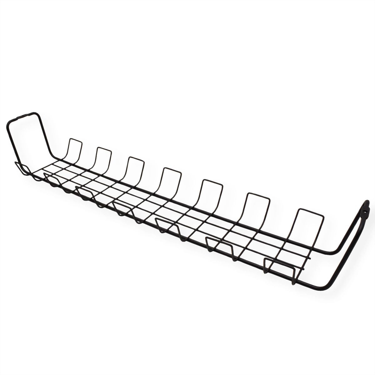 ROLINE Untertisch-Kabelwanne – 600 × 132 × 99 mm – Schwarz, Untertischmontage, 2 Stk.
