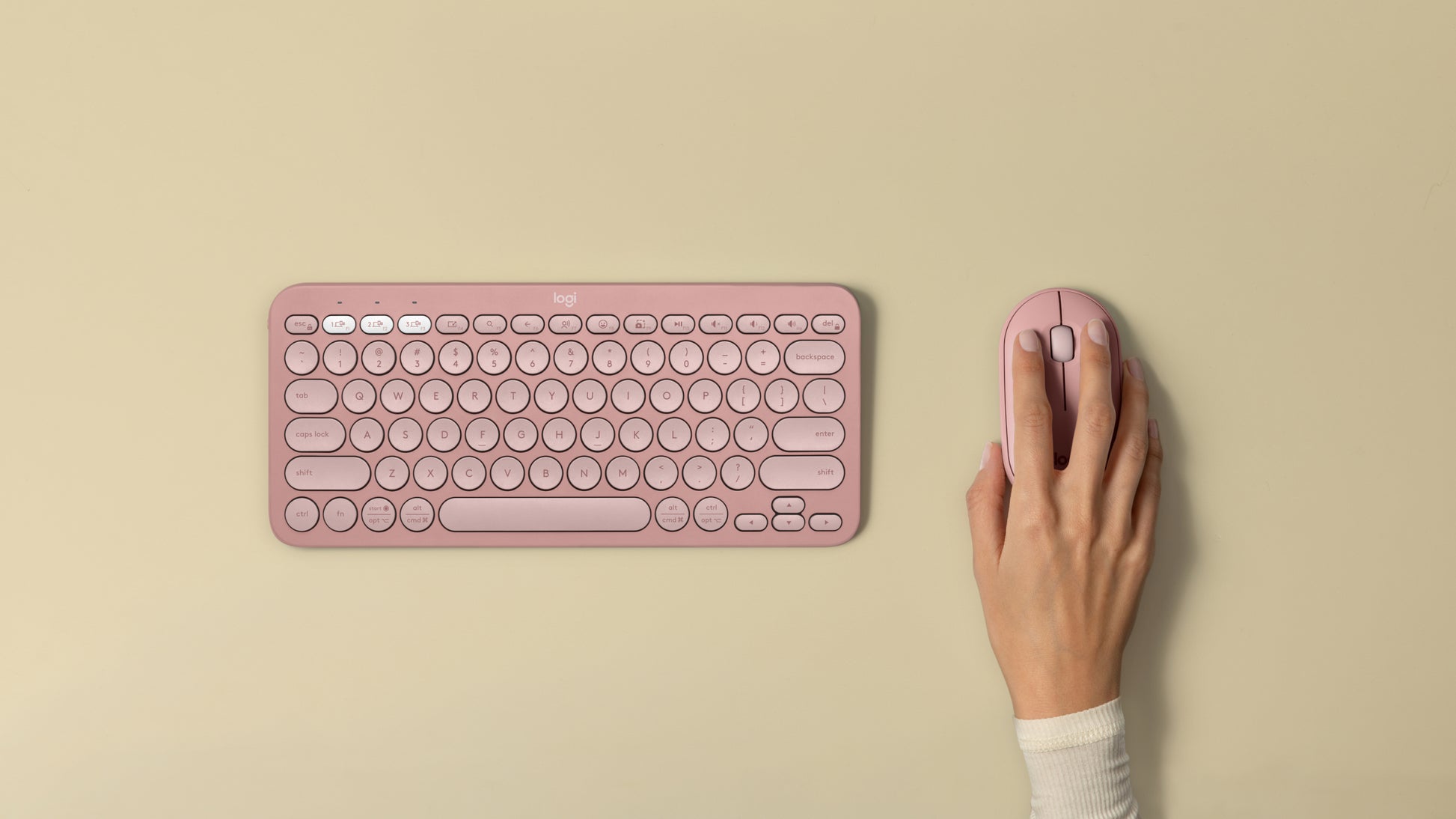 Logitech Pebble M350S Tonal Rose Maus – kabellos, Bluetooth, rosa
