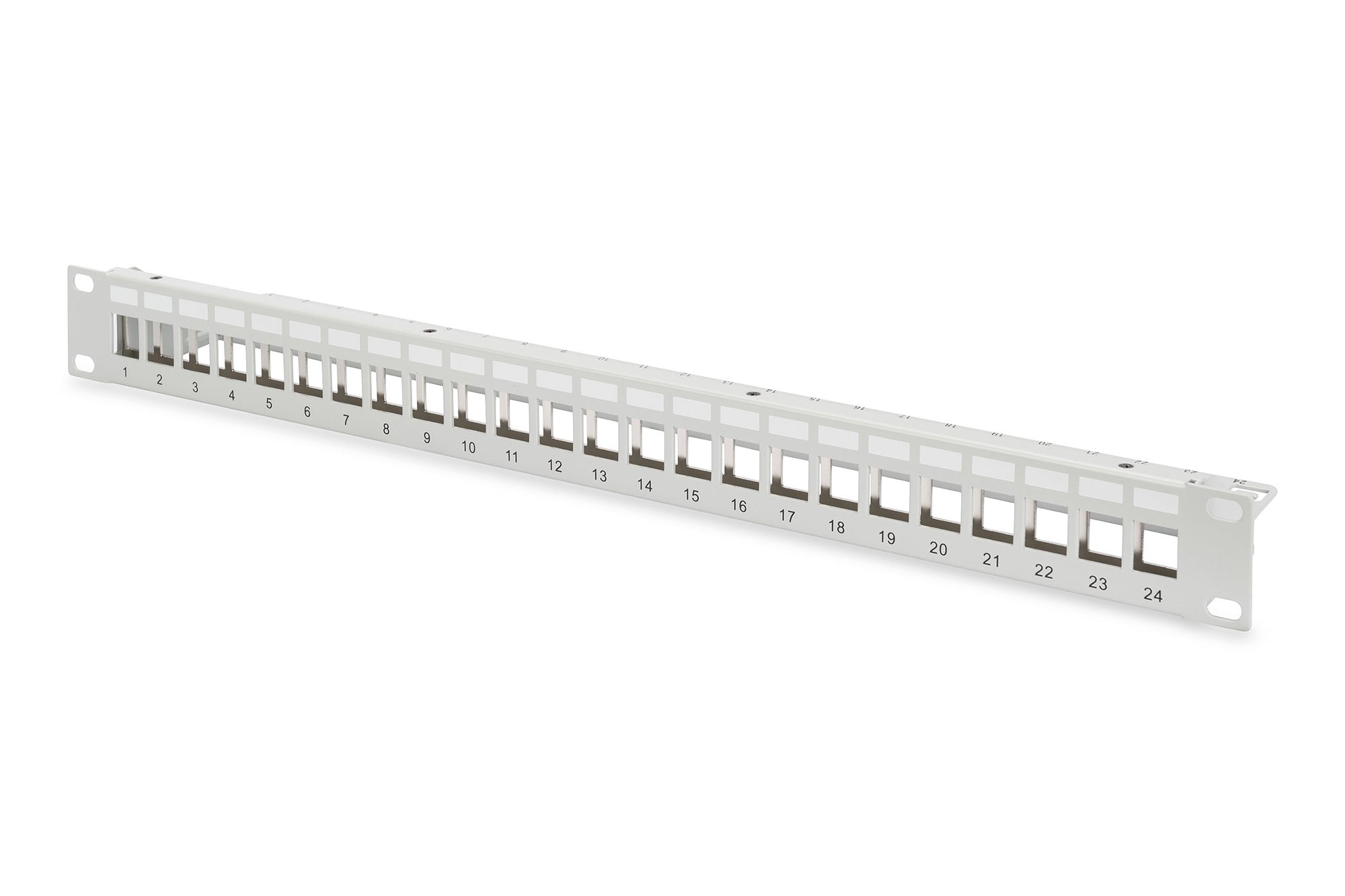 Digitus Patchpanel 24-Port – geschirmt, Rackeinbau 1U, 483 mm × 1,5 mm, Grau