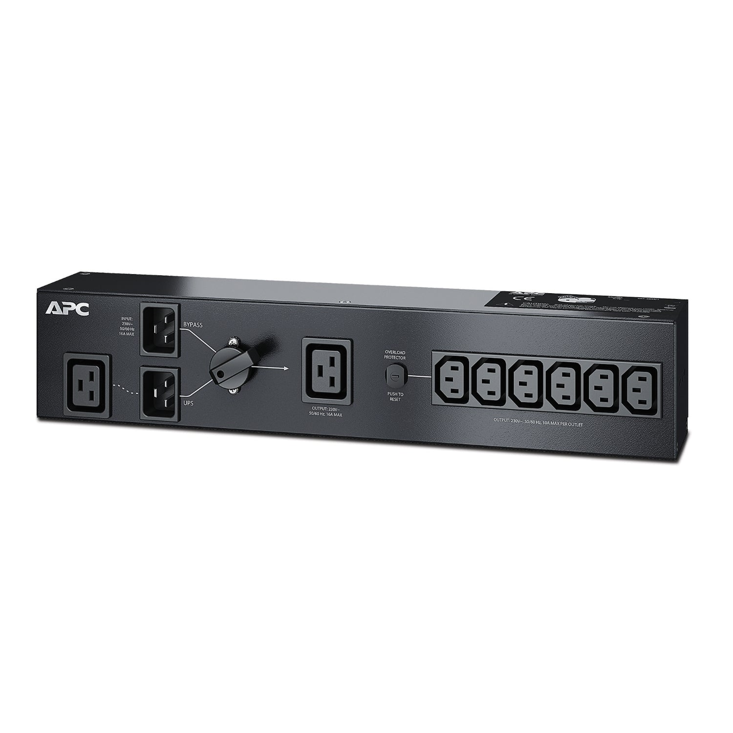 APC Rack-PDU, einphasig, 6× IEC C13 + 1× IEC C19, 16 A, Stecker IEC C20, 230 V