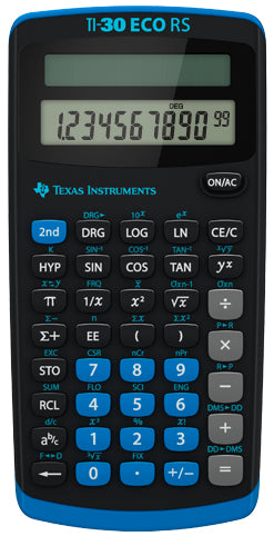 Texas Instruments Taschenrechner TI-30 ECO RS – 10-stellig – Solar/Batterie – Schwarz