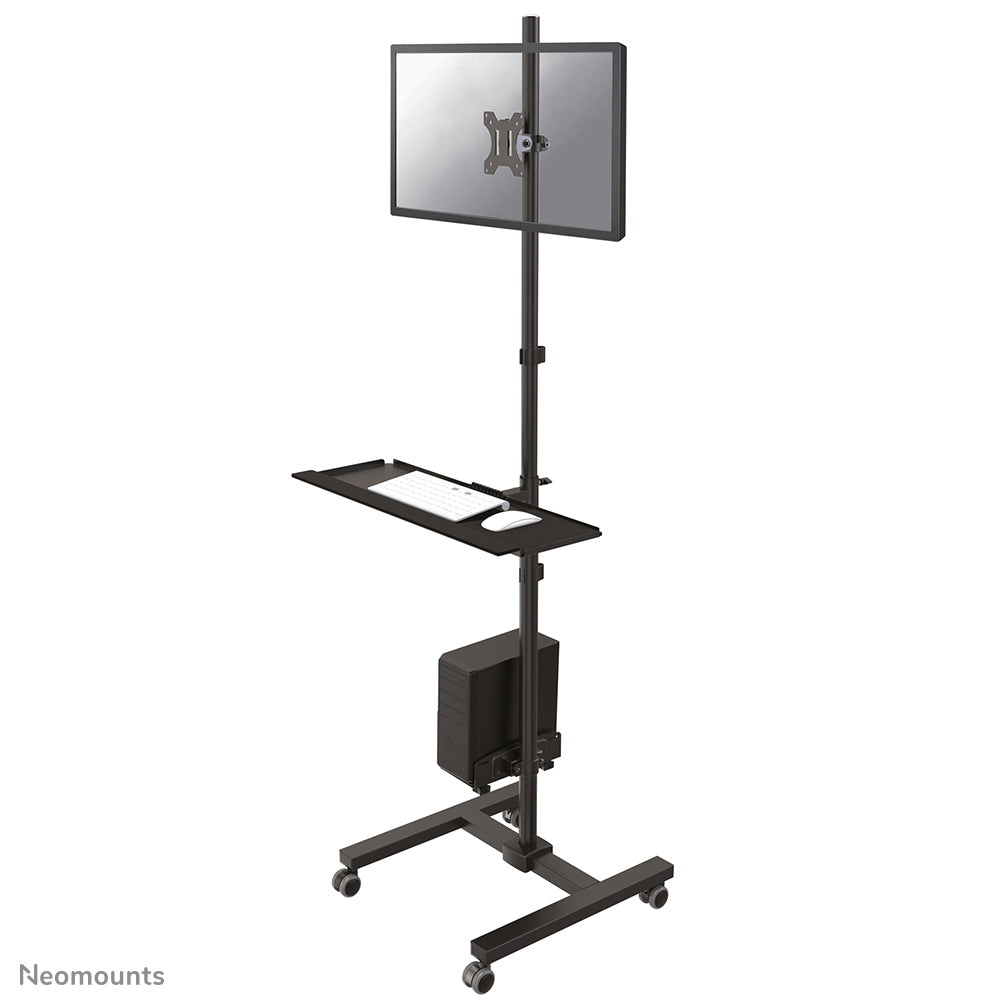 Neomounts Boden-Prospektständer FPMA-MOBILE1700 Mobile Work – für Monitore 10"–32", Schwarz
