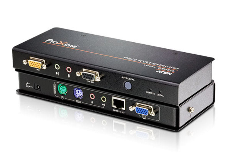 ATEN CE350 – KVM-Extender-Set VGA – 1920 × 1200/60 Hz, RS-232, Audio, bis 150 m über Cat 5e, für PS/2-Konsolen
