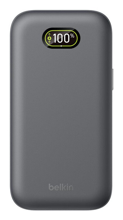Belkin UltraCharge Pro Powerbank 27'000 mAh – 140 W PD, 1× USB-C, 1× USB-A, grau, für Laptop & Smartphone