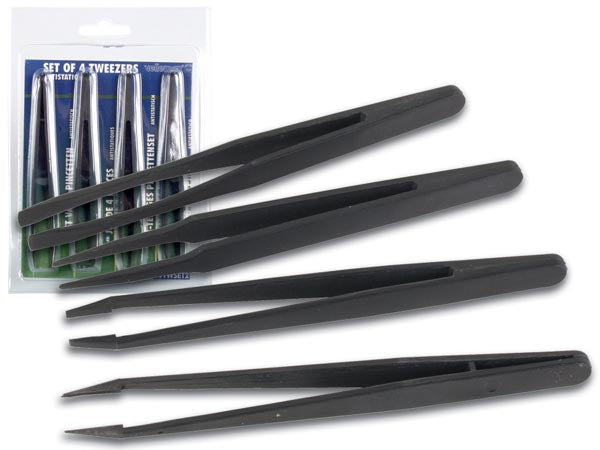 Velleman VTTWSET2 Pinzettenset – Länge 120 mm, Edelstahl