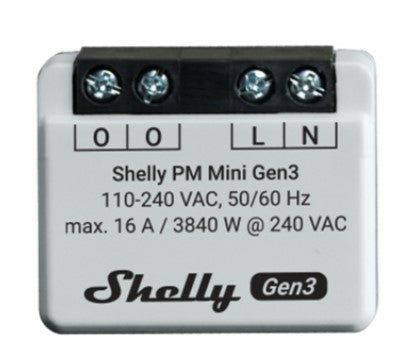 Shelly PM Mini Gen3 – Smart-Steckdose – WLAN, 8 A, Verbrauchsmessung – für Amazon Alexa, Google Assistant