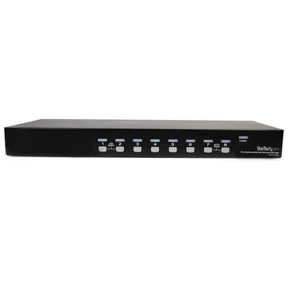 StarTech.com 8-Port VGA KVM-Switch – 1920 × 1440, USB 2.0-Hub, Audio, 1U Rack