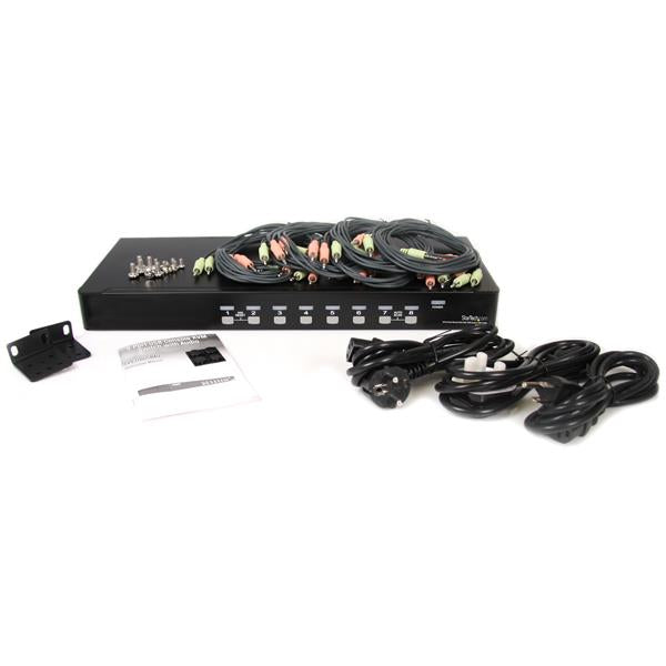 StarTech.com 8-Port VGA KVM-Switch – 1920 × 1440, USB 2.0-Hub, Audio, 1U Rack