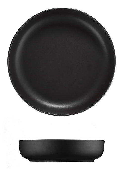 Hermia Geschirrset – 18-teiliges Set, Ø 20 cm, Porzellan, Schwarz, spülmaschinenfest, mikrowellengeeignet
