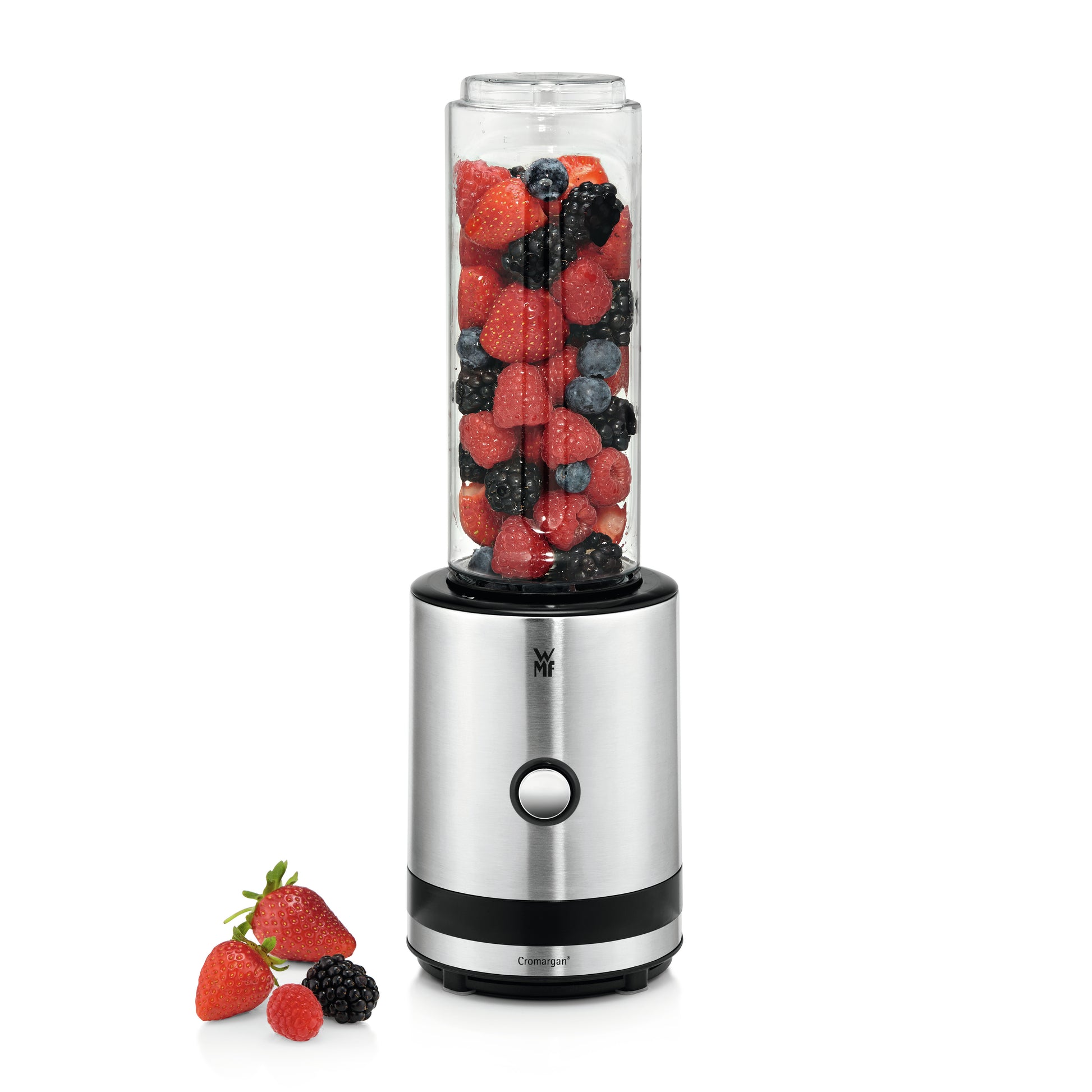 WMF Smoothie-Mixer KÜCHENminis 0416500011 – 0,6 l, 300 W, To-Go – silber/edelstahl