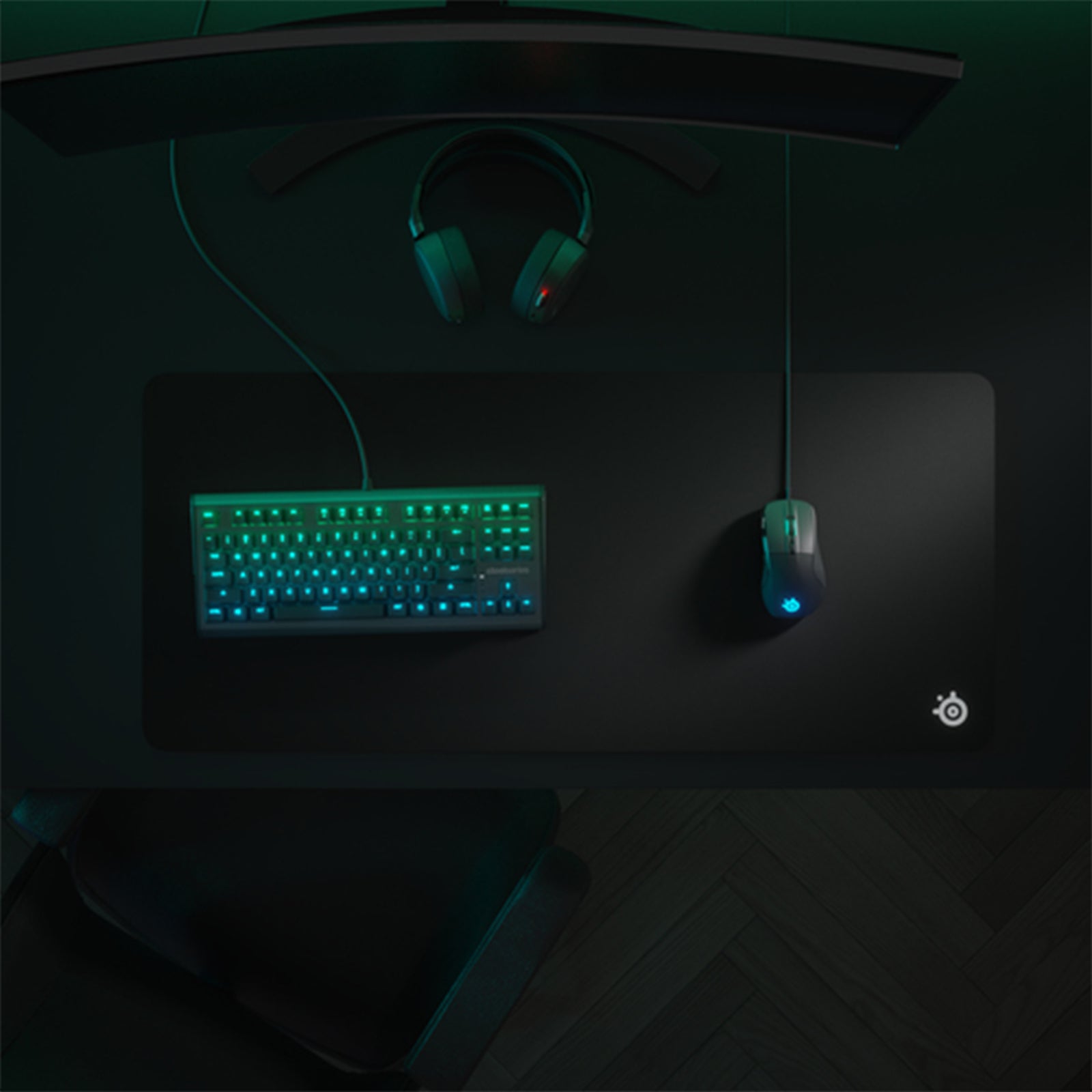 SteelSeries QcK XXL – Gaming-Mauspad, Schwarz, Gummi, 900 × 400 × 4 mm