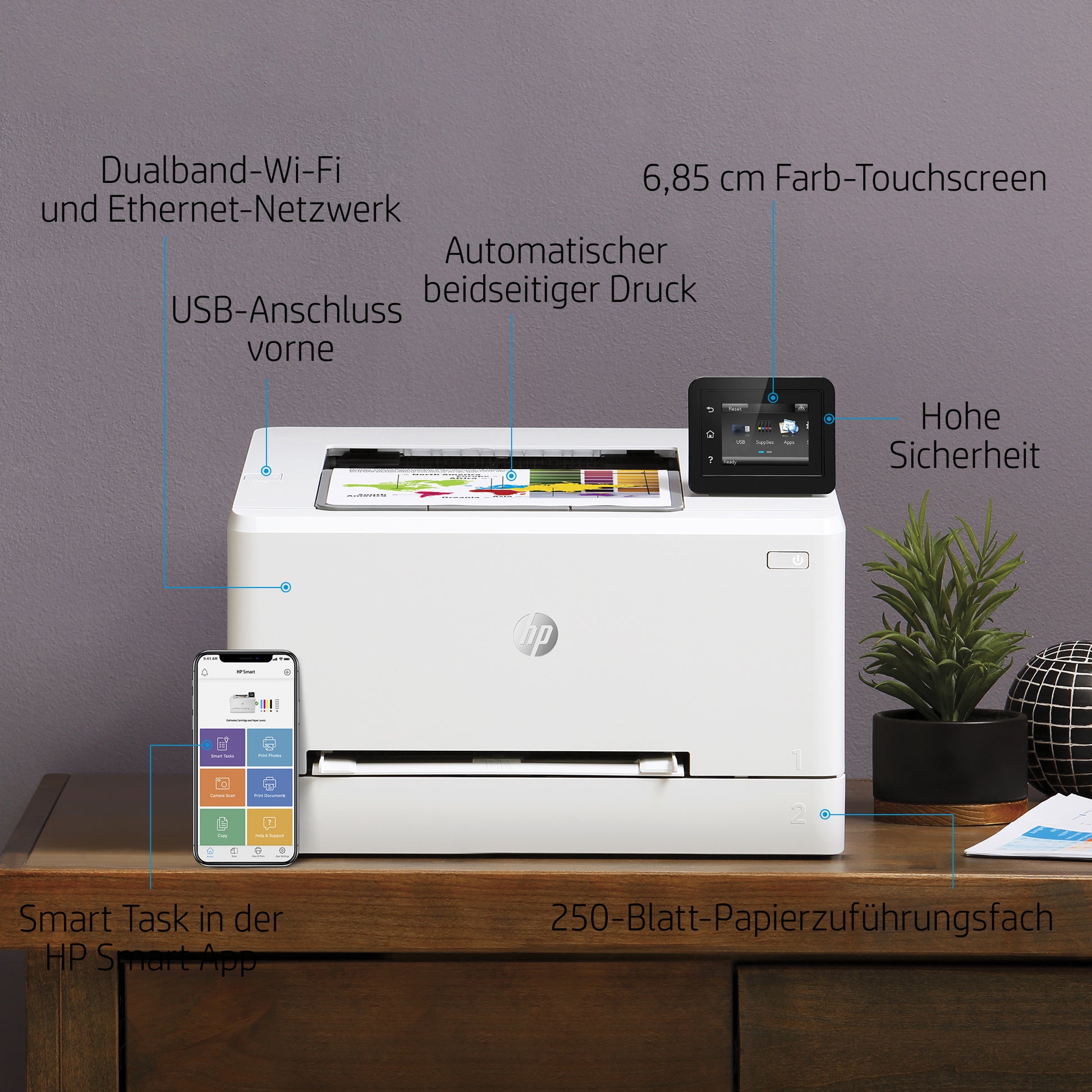 HP LaserJet Pro M255dw – A4, Farbe, Duplex, 21 S./Min., 600 × 600 dpi