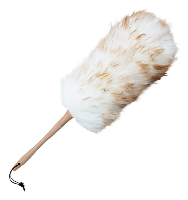 CREaCLEAN Staubwedel mit Holzgriff – Wolle – weiss/holz – 52,0 cm
