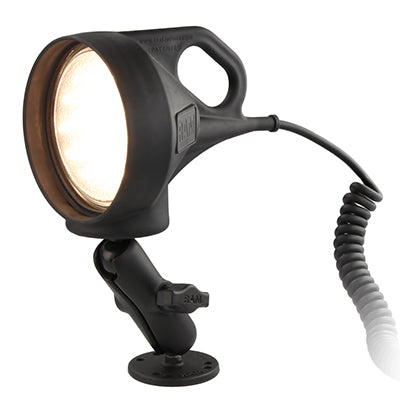 RAM Mounts Arbeitsleuchte RAM-B-152 – 1900 lm, 4500 K, 9 W, 12 V Gleichstrom, mit Halterung – Schwarz
