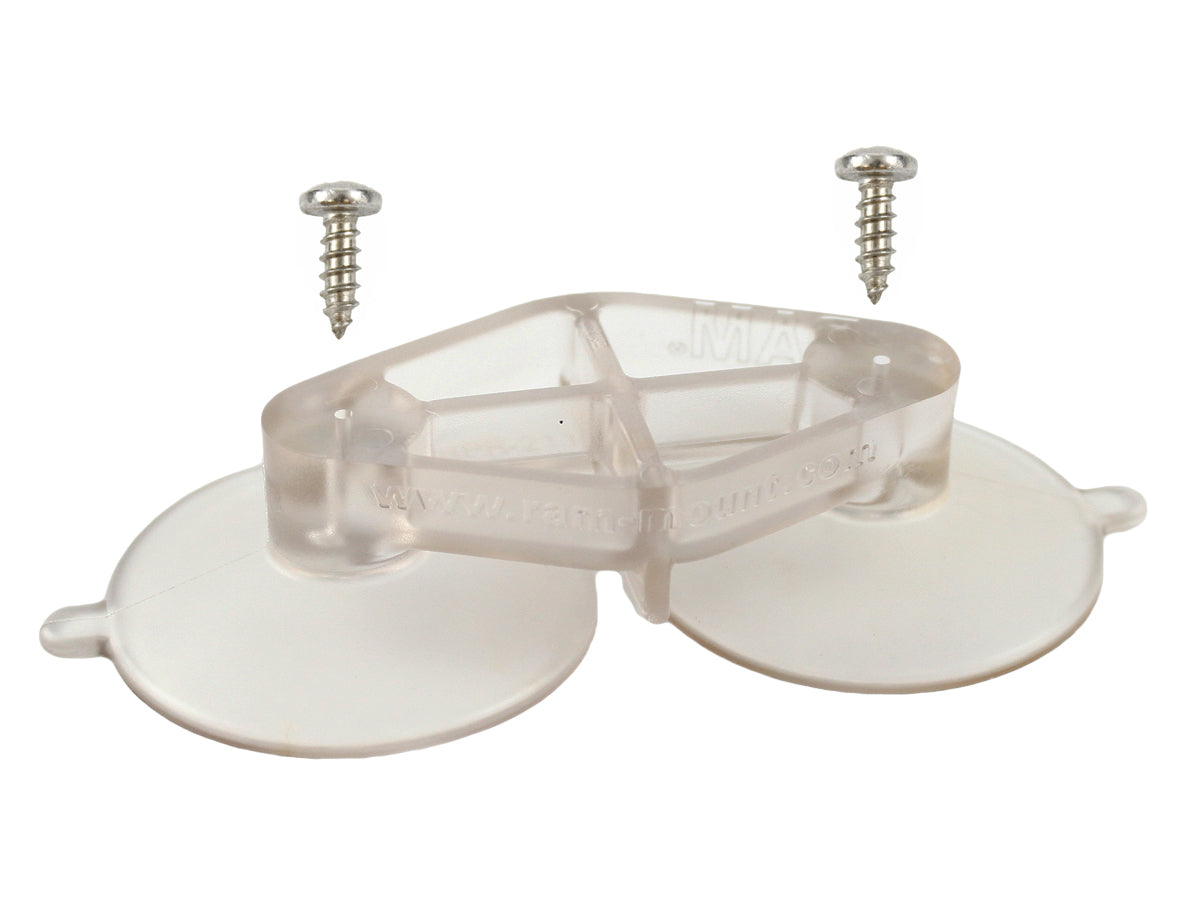 RAM Mounts RAP-224 – Doppelte Saugnapf-Basis mit Schrauben, Transparent